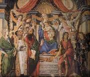 Sandro Botticelli Son with six saints of Notre Dame oil